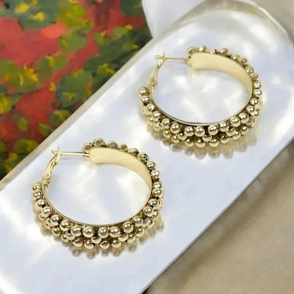 🆕️Indian Artisan Handcrafted Boho Chic Statement Trendy Hoop Earrings 🌟 - Picture 1 of 8